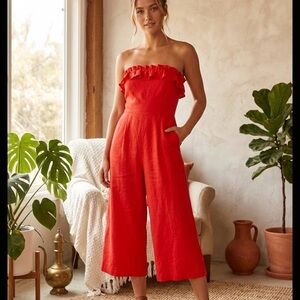 CeCe Scarlet Ruffle jumpsuit